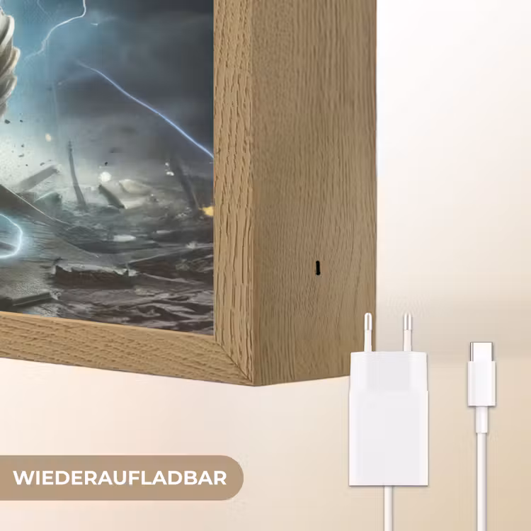 Monstertruck - Bliksem - Blauw - Jongens - Auto Light Box met batterij (Wandlamp kind) middel -USP_websiteoplaadbaarDE