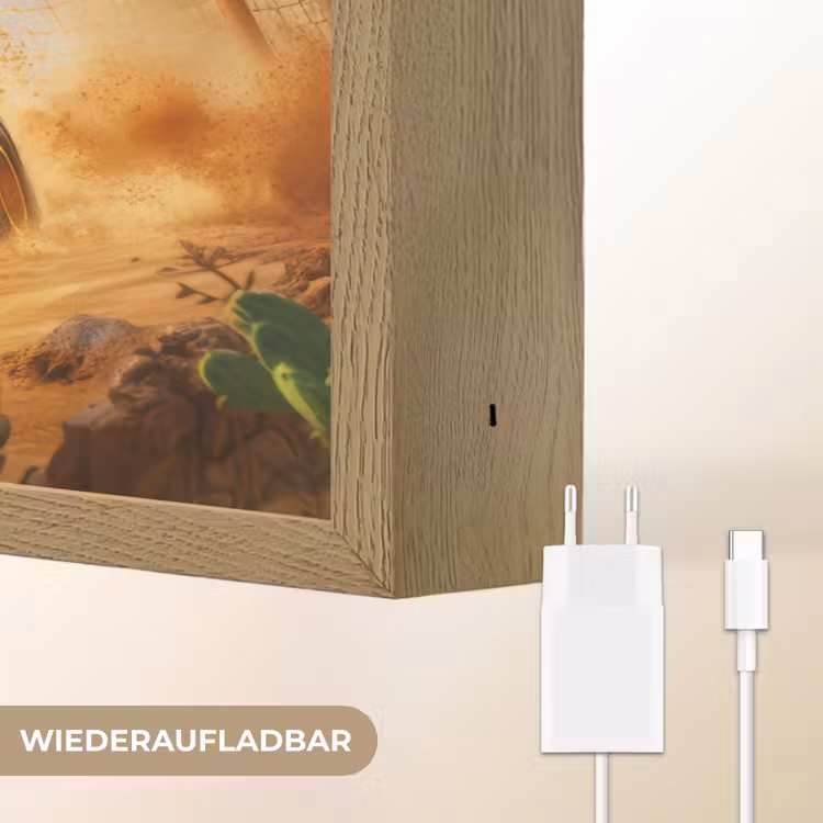 Monstertruck - Voetbal - Woestijn Light Box met batterij (Wandlamp kind) middel -USP_websiteoplaadbaarDE
