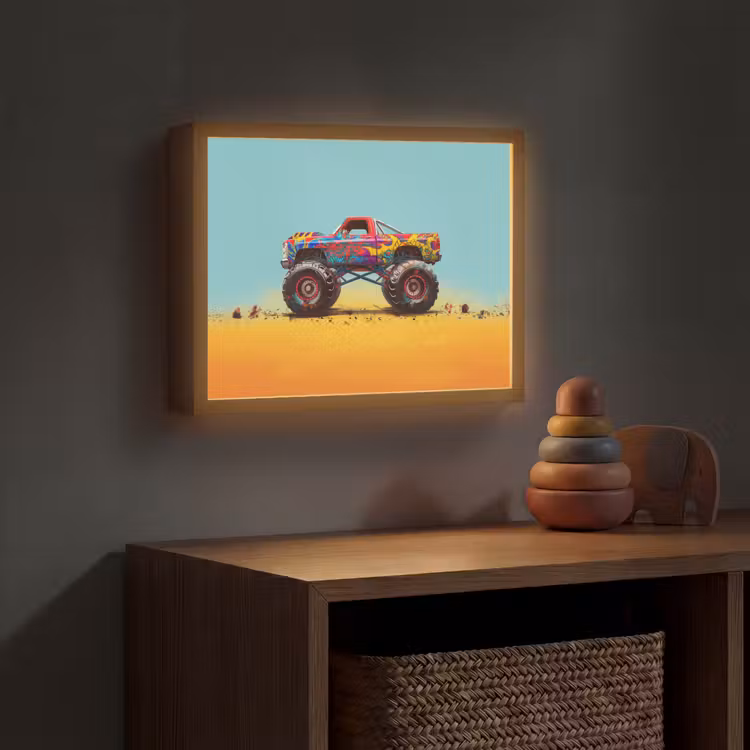 Monstertruck - Graffiti - Jongens - Auto Light Box met batterij (Wandlamp kind) middel -sfeer5_kind