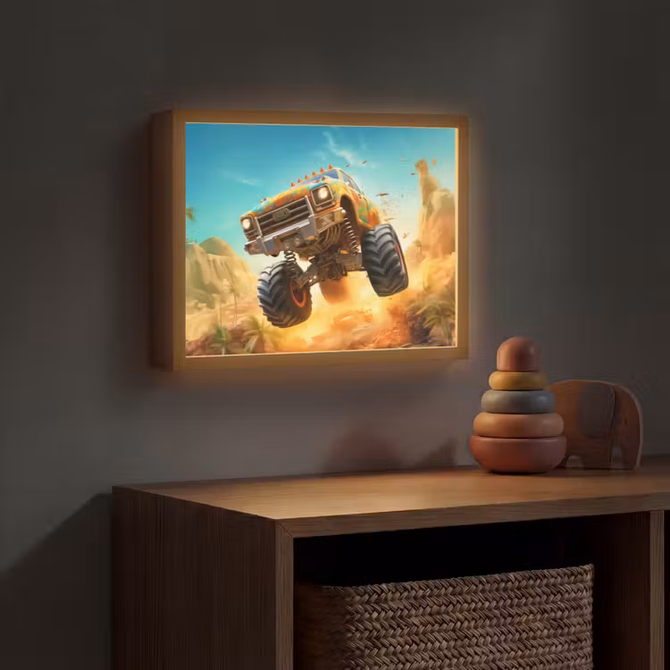 Monstertruck - Kind - Jongen - Auto Light Box met batterij (Wandlamp kind) middel -sfeer5_kind