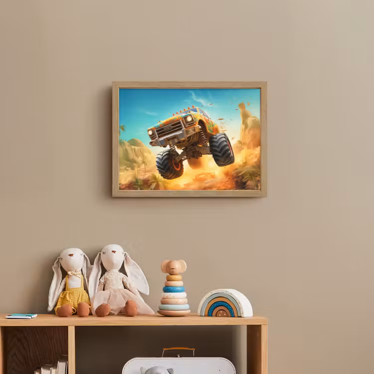 Monstertruck - Kind - Jongen - Auto Light Box met batterij (Wandlamp kind) middel -sfeer2_kind