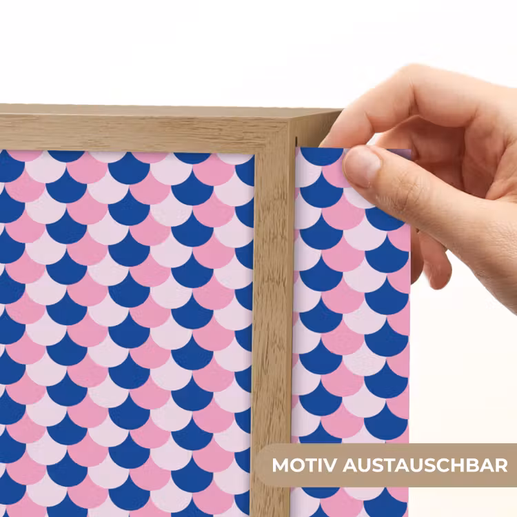 Patroon - Schubben - Blauw - Roze Light Box met batterij (Wandlamp kind) middel -USP_websiteprintDE