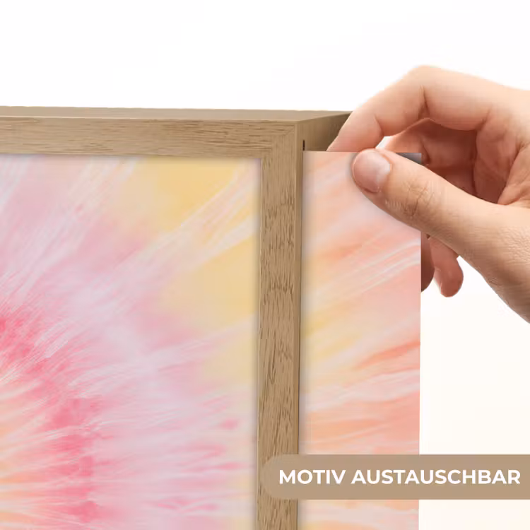 Patroon - Tie Dye - Pasteltinten - Roze Light Box met batterij (Wandlamp kind) middel -USP_websiteprintDE