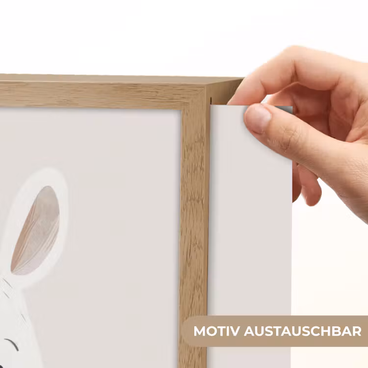 Neushoorn - Wilde dieren - Pastel kleuren Light Box met batterij (Wandlamp kind) middel -USP_websiteprintDE