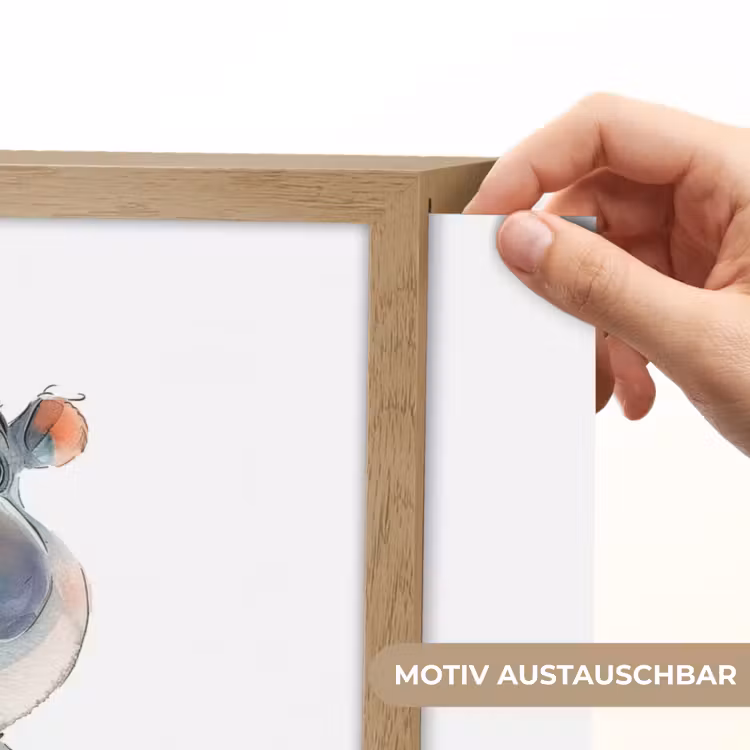 Nijlpaard - Baby dier - Dieren Light Box met batterij (Wandlamp kind) middel -USP_websiteprintDE