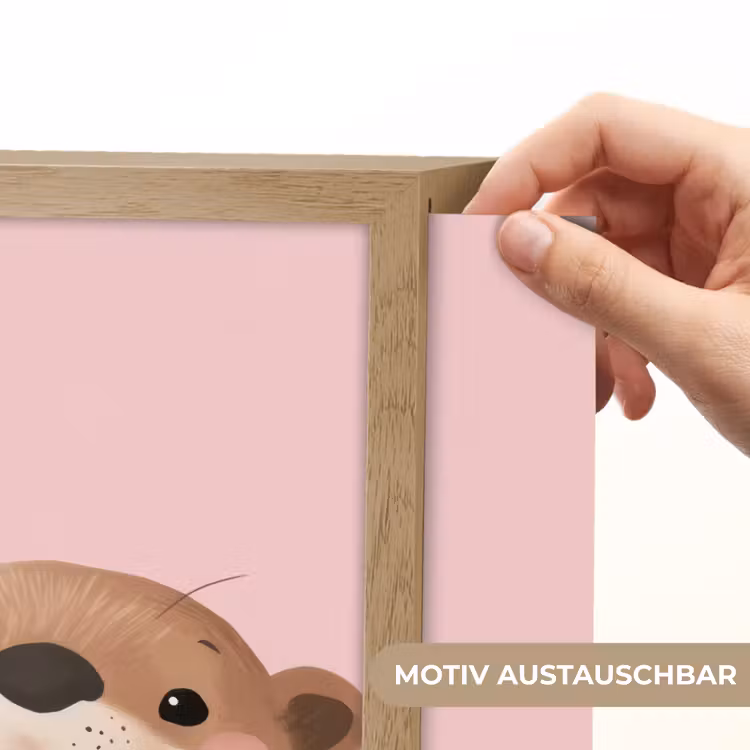 Otters - Glimlach - Bruin Light Box met batterij (Wandlamp kind) middel -USP_websiteprintDE
