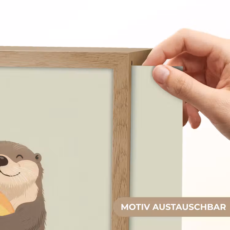 Otter - Strandbal - Kleurrijk Light Box met batterij (Wandlamp kind) middel -USP_websiteprintDE