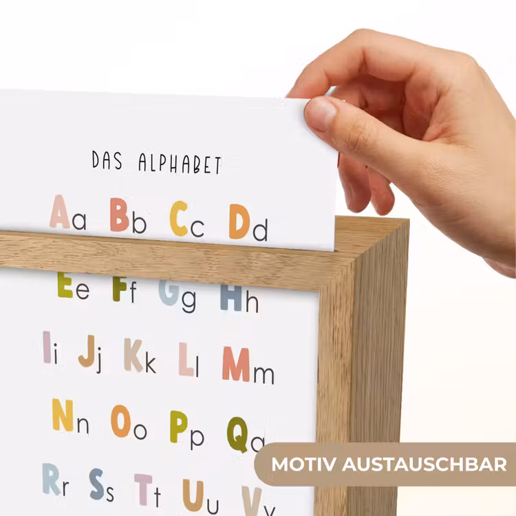 Educatief - Alfabet leren - Kleurrijk - Wit - Letters Light Box met kabel (Wandlamp kind) klein -USP_websiteprintDE