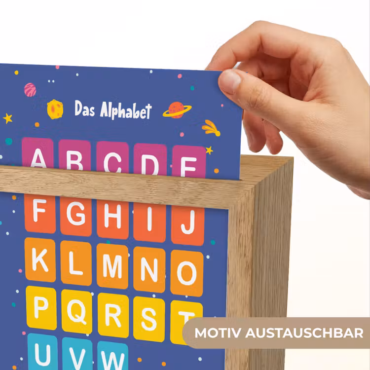 Educatief - Alfabet leren - Ruimte - Letters Light Box met kabel (Wandlamp kind) klein -USP_websiteprintDE