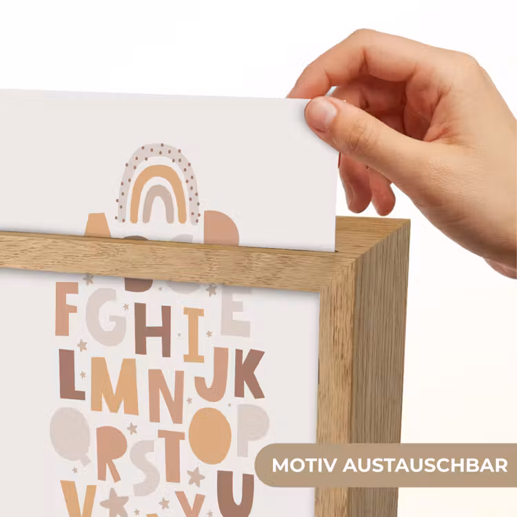 Educatief - Alfabet leren - Regenboog - Pastel - Letters Light Box met kabel (Wandlamp kind) klein -USP_websiteprintDE