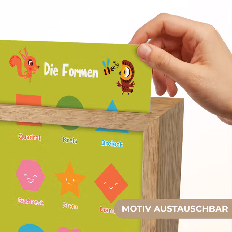 Educatief - Vormen leren - Groen - Geometrische vormen Light Box met kabel (Wandlamp kind) klein -USP_websiteprintDE