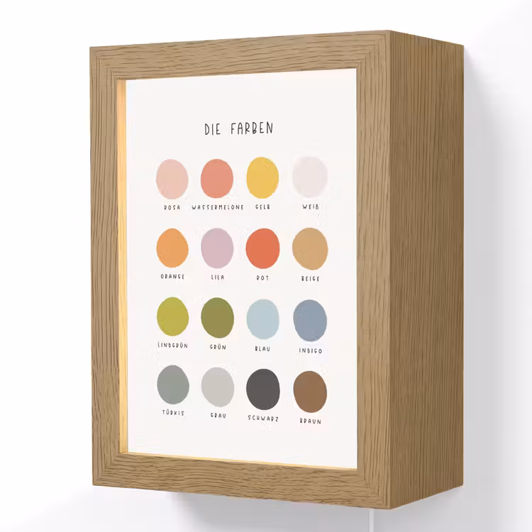 Educatief - Kleuren leren - Kleurrijk - Wit Light Box met kabel (Wandlamp kind) klein -3d