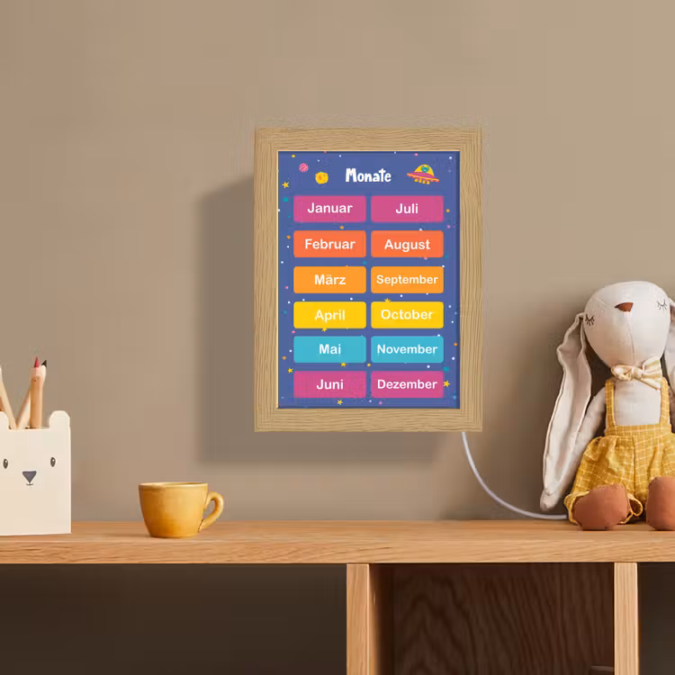 Educatief - Maanden - Ruimte - Leren Light Box met kabel (Wandlamp kind) klein -sfeer2_kind