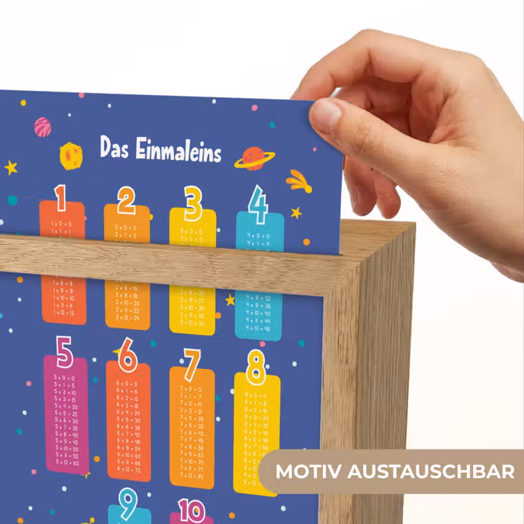Educatief - Leren rekenen - Ruimte - Vermenigvuldigingstabel Light Box met kabel (Wandlamp kind) klein -USP_websiteprintDE