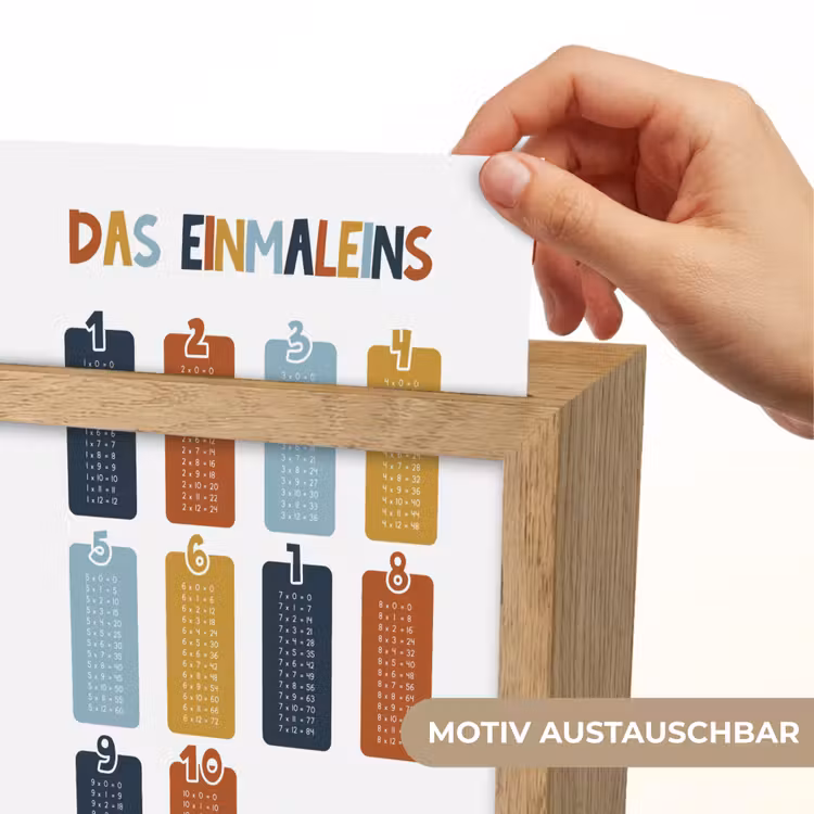 Educatief - Leren rekenen - Auto - Vermenigvuldigingstabel Light Box met kabel (Wandlamp kind) klein -USP_websiteprintDE