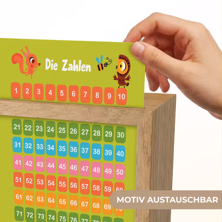Educatief - Leren tellen - Groen - Bos dieren - Getallen Light Box met kabel (Wandlamp kind) klein -USP_websiteprintDE