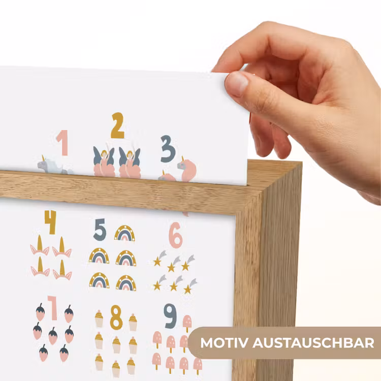 Educatief - Leren tellen - Wit - 1-10 - Meisjes Light Box met kabel (Wandlamp kind) klein -USP_websiteprintDE
