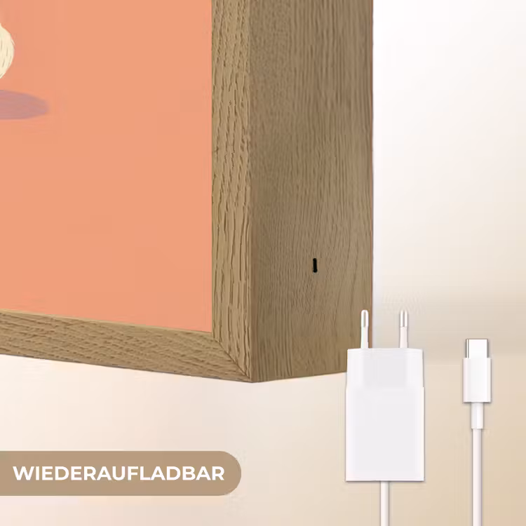 Panda - Slaap - Oranje Light Box met batterij (Wandlamp kind) middel -USP_websiteoplaadbaarDE