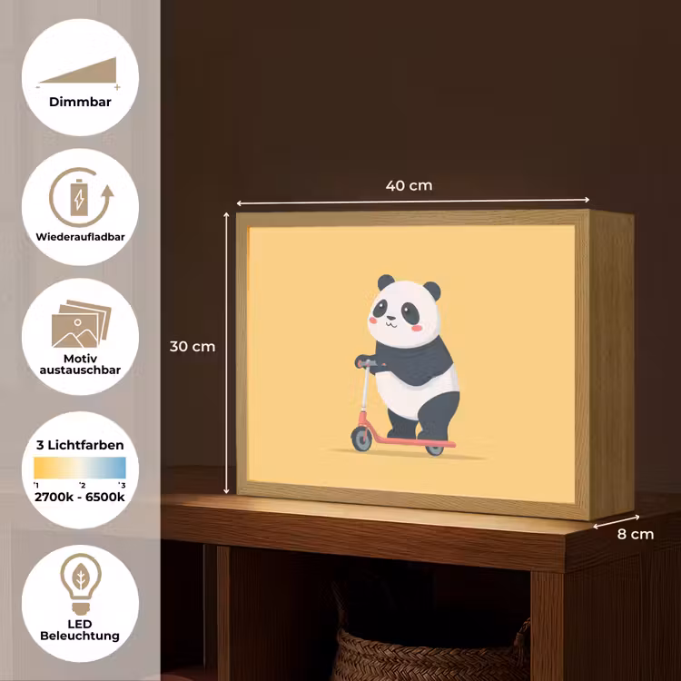 Panda - Step - Geel Light Box met batterij (Wandlamp kind) middel -USP_websiteoverzichtDE