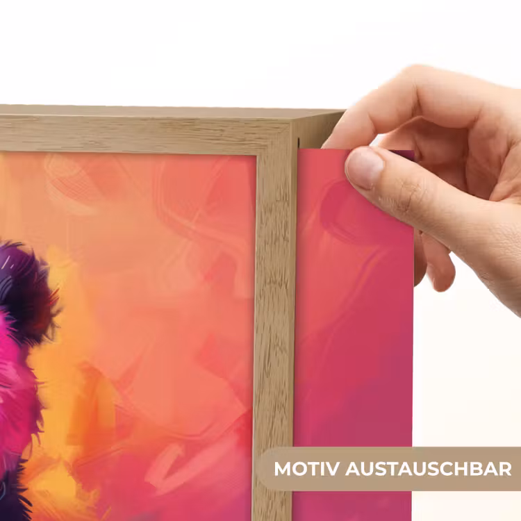 Panda - Dieren - Kleurrijk - Neon Light Box met batterij (Wandlamp kind) middel -USP_websiteprintDE
