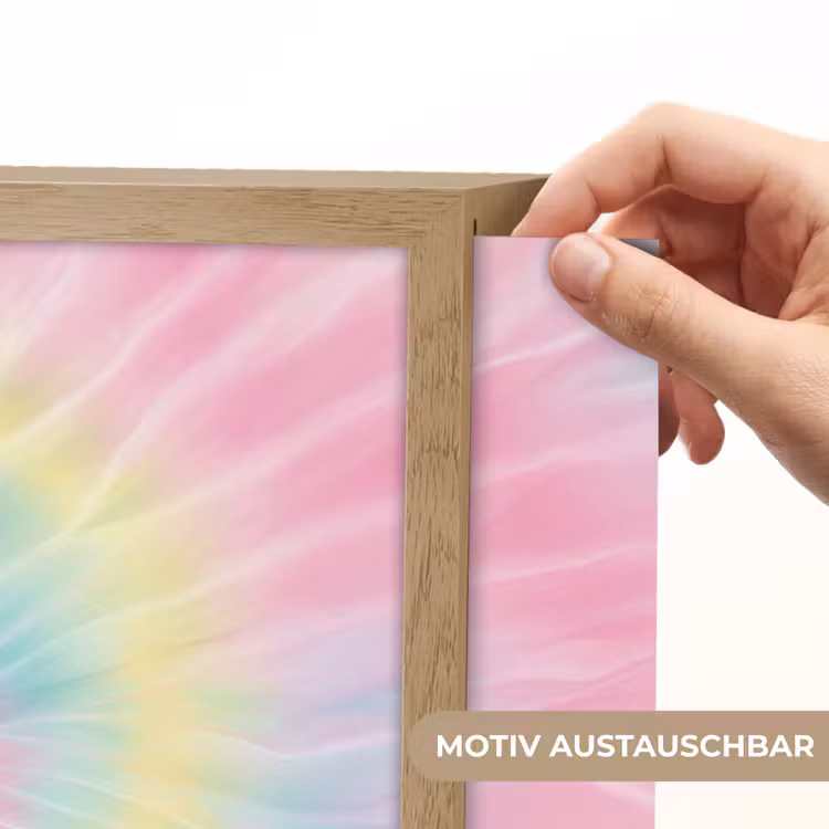 Pasteltinten - Tie dye - Roze Light Box met batterij (Wandlamp kind) middel -USP_websiteprintDE