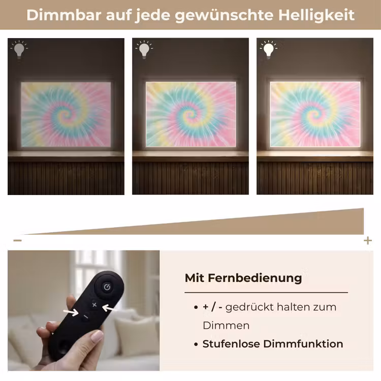 Pasteltinten - Tie dye - Roze Light Box met batterij (Wandlamp kind) middel -USP_dimbaarDE