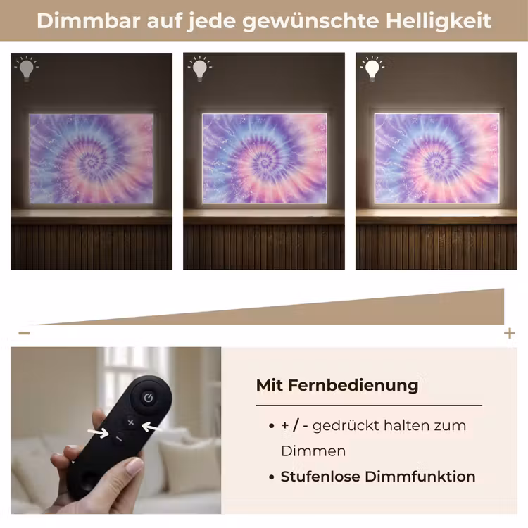 Pasteltinten - Paars - Spiraal - Marmer Light Box met batterij (Wandlamp kind) middel -USP_dimbaarDE