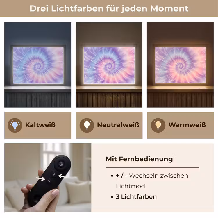 Pasteltinten - Paars - Spiraal - Marmer Light Box met batterij (Wandlamp kind) middel -USP_lichtkleurDE
