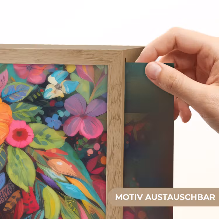 Paard - Bloemen - Schilderij - Natuur - Verf Light Box met batterij (Wandlamp kind) middel -USP_websiteprintDE