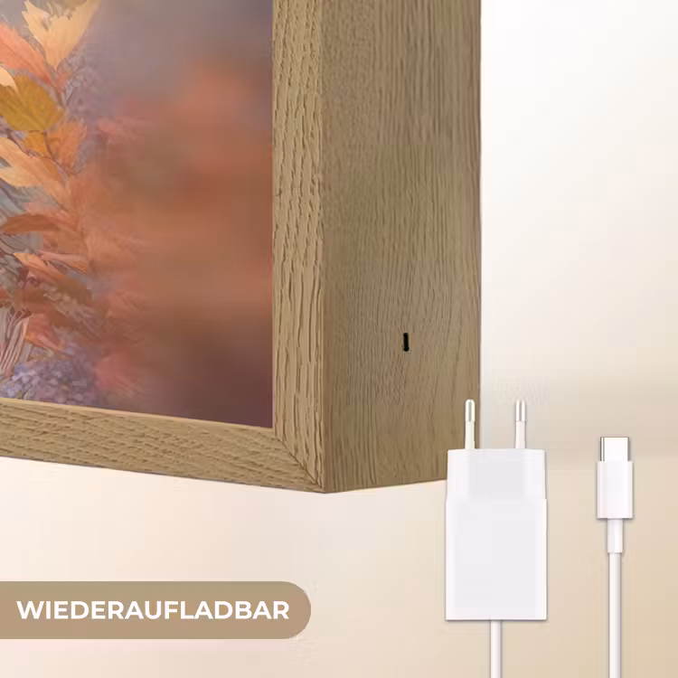 Paard - Bloemen - Natuur - Paars - Dieren Light Box met batterij (Wandlamp kind) middel -USP_websiteoplaadbaarDE