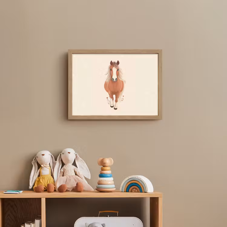 Paard - Galop - Bruin - Stippen Light Box met batterij (Wandlamp kind) middel -sfeer2_kind