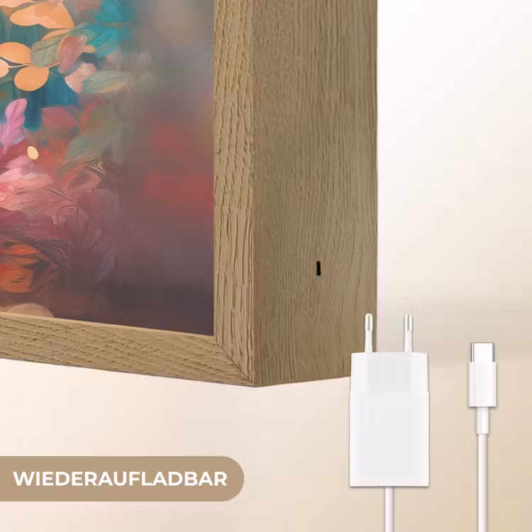 Paard - Natuur - Bloemen - Dieren - Bos Light Box met batterij (Wandlamp kind) middel -USP_websiteoplaadbaarDE