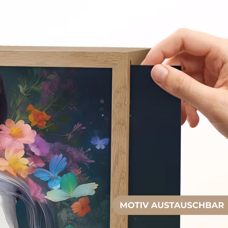 Paard - Natuur - Bloemen - Bos - Dieren Light Box met batterij (Wandlamp kind) middel -USP_websiteprintDE