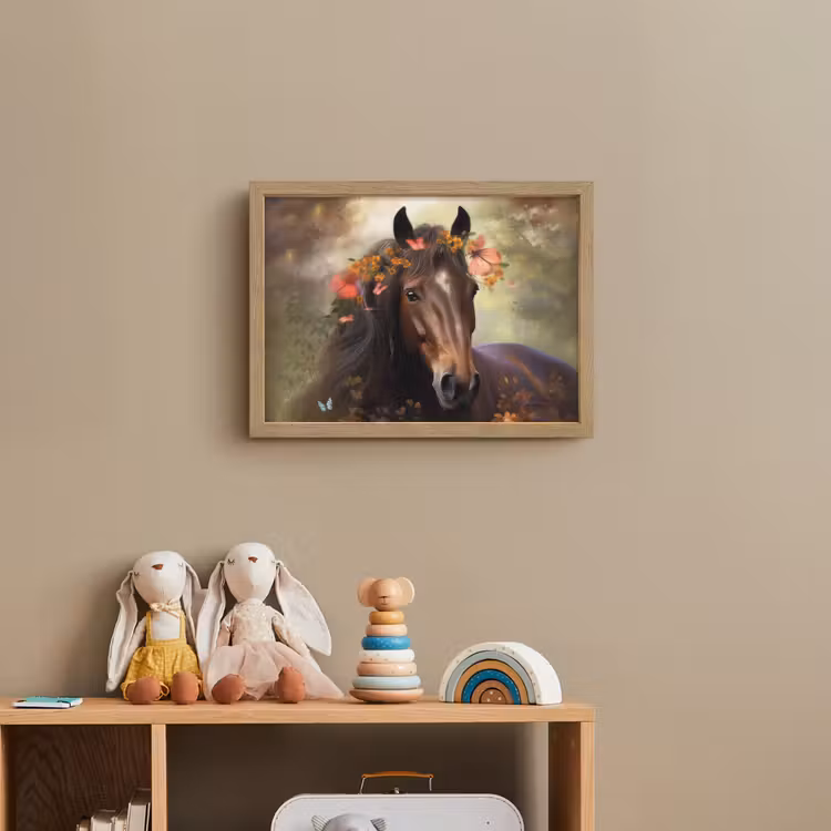 Paard - Dieren - Bloemen - Bos - Vlinder Light Box met batterij (Wandlamp kind) middel -sfeer2_kind