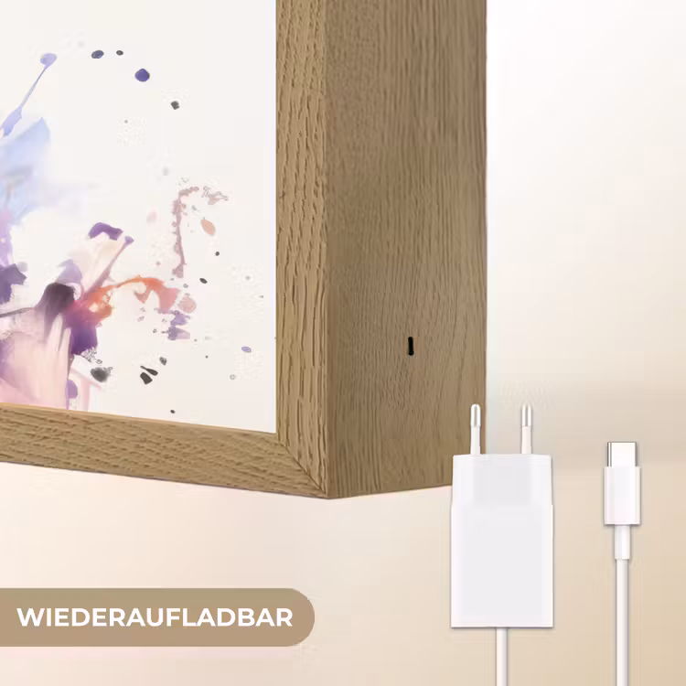 Paard - Dieren - Meisjes - Paars - Bruin Light Box met batterij (Wandlamp kind) middel -USP_websiteoplaadbaarDE