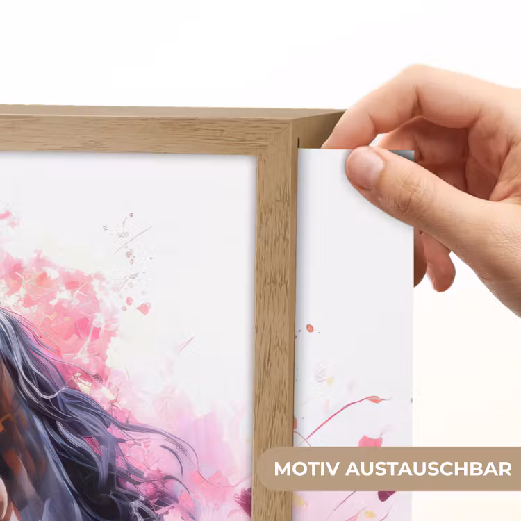 Paard - Dieren - Meisje - Roze Light Box met batterij (Wandlamp kind) middel -USP_websiteprintDE