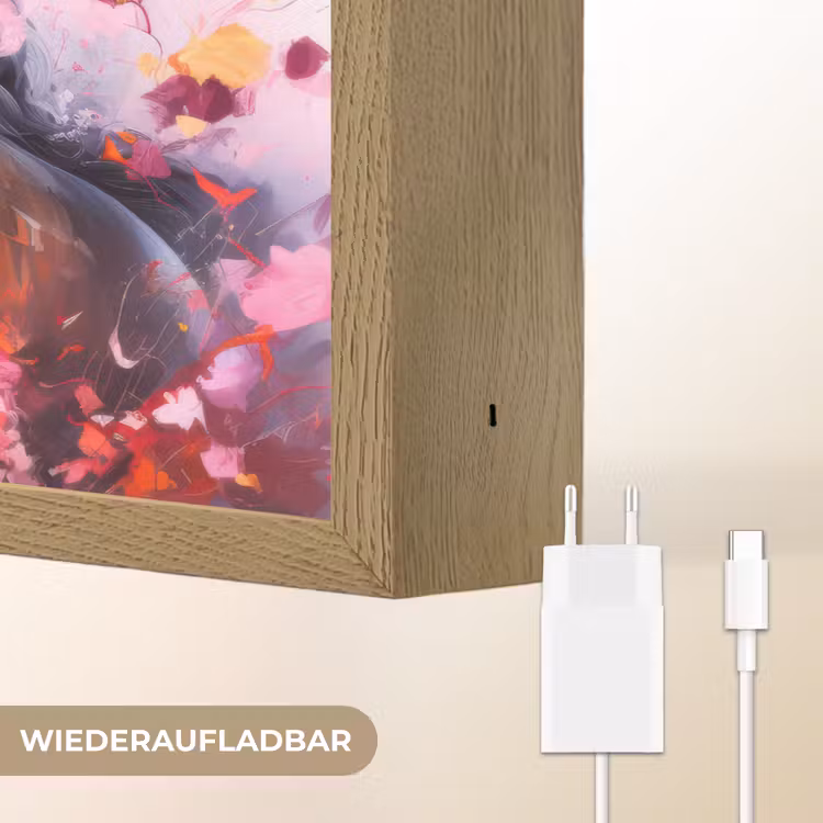 Paard - Dieren - Meisje - Roze Light Box met batterij (Wandlamp kind) middel -USP_websiteoplaadbaarDE