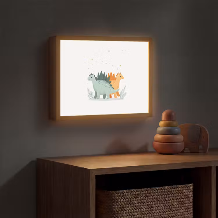 Planten - Sterren - Dinosaurussen - Oranje Light Box met batterij (Wandlamp kind) middel -sfeer5_kind