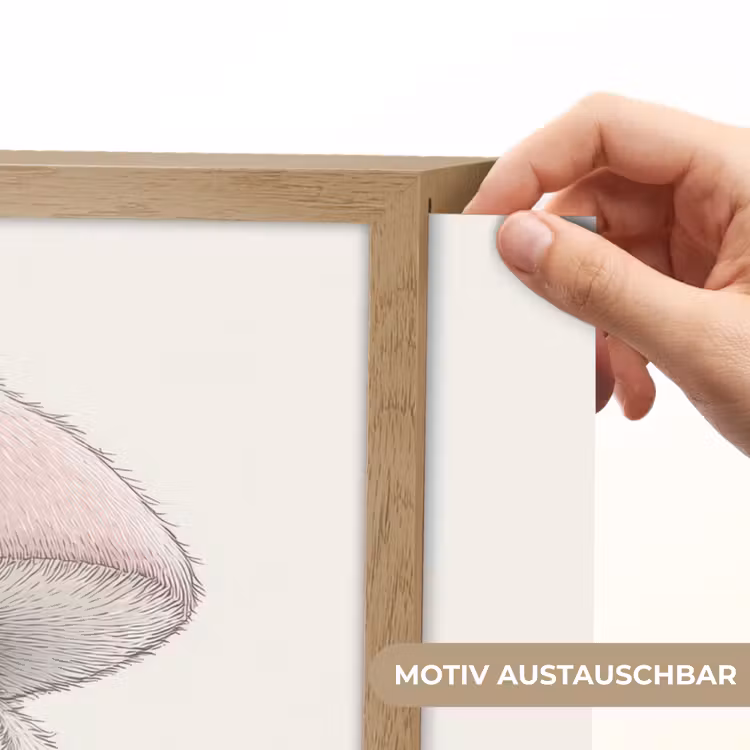 Paddenstoel - Konijn - Roze Light Box met batterij (Wandlamp kind) middel -USP_websiteprintDE