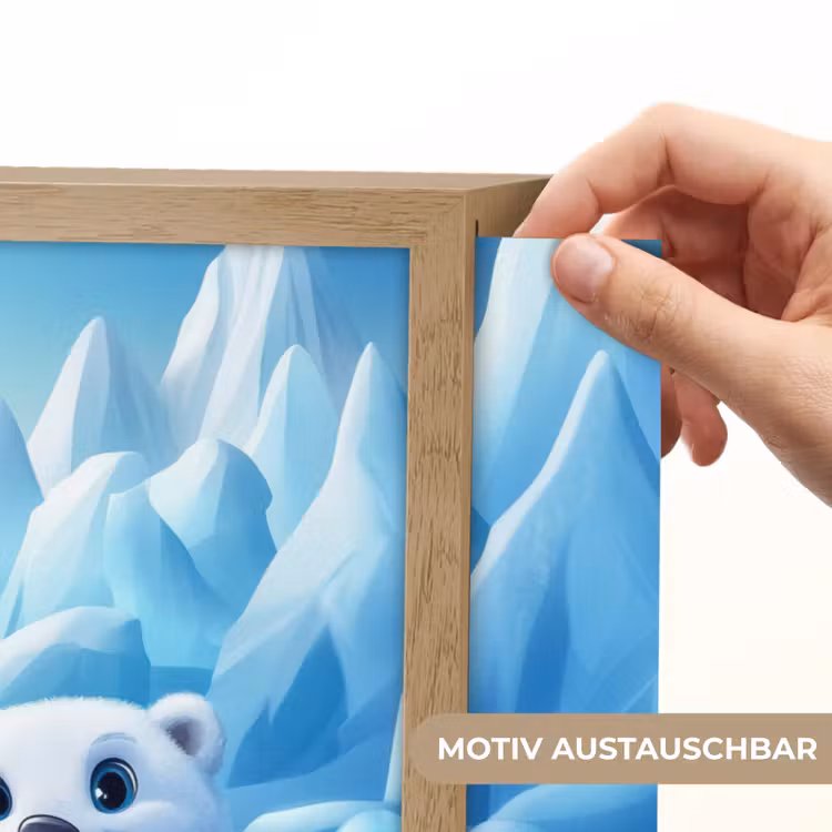 Pinguïn - IJsbeer - IJs - Sneeuw Light Box met batterij (Wandlamp kind) middel -USP_websiteprintDE