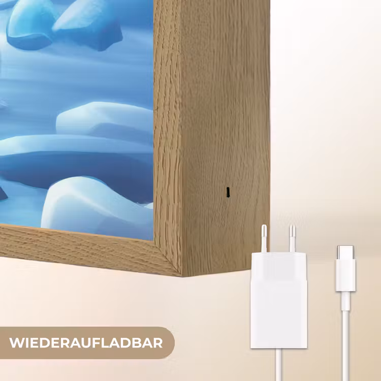 Pinguïn - IJsbeer - IJs - Sneeuw Light Box met batterij (Wandlamp kind) middel -USP_websiteoplaadbaarDE