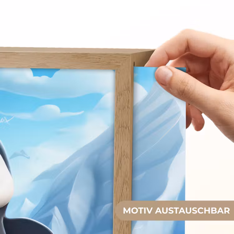 Pinguïn - Meisjes - Pooldieren - Kinderen Light Box met batterij (Wandlamp kind) middel -USP_websiteprintDE