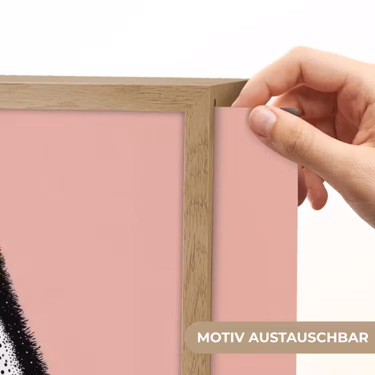 Pinguïn - Stippen - Minimalistisch - Roze Light Box met batterij (Wandlamp kind) middel -USP_websiteprintDE