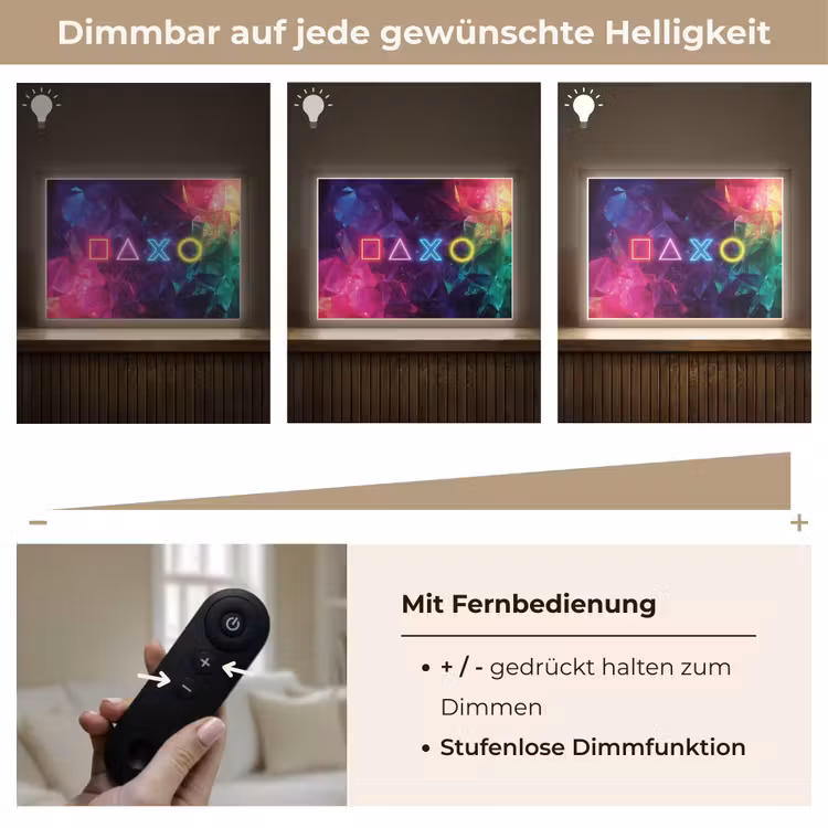Playstation - Kleurrijk - Abstract - Neon Light Box met batterij (Wandlamp kind) middel -USP_dimbaarDE