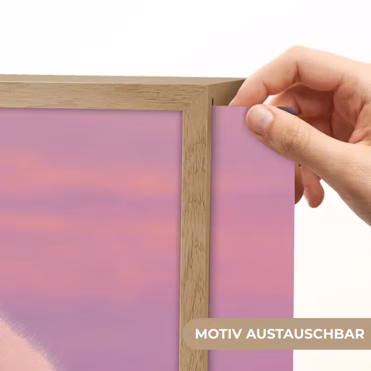 Poolvos - Sneeuw - Roze Light Box met batterij (Wandlamp kind) middel -USP_websiteprintDE
