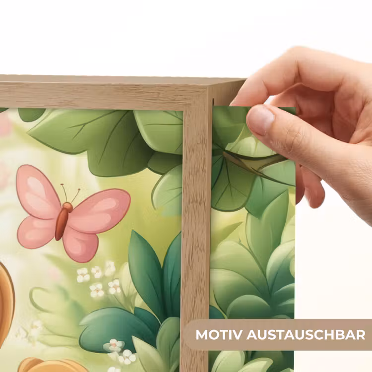 Pony - Bruin - Cartoon - Vlinders Light Box met batterij (Wandlamp kind) middel -USP_websiteprintDE