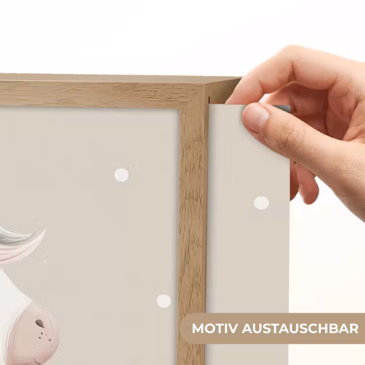 Pony - Minimalistisch - Pastel - Stippen Light Box met batterij (Wandlamp kind) middel -USP_websiteprintDE