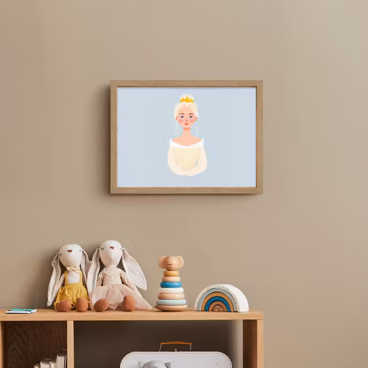 Prinses - Kroon - Blauw Light Box met batterij (Wandlamp kind) middel -sfeer2_kind