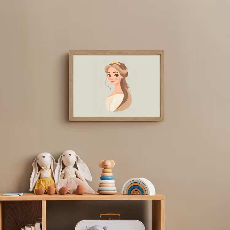 Prinses - Tiara - Groen Light Box met batterij (Wandlamp kind) middel -sfeer2_kind