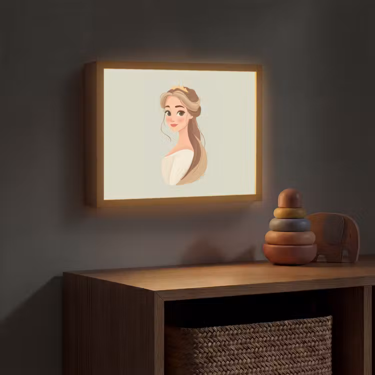 Prinses - Tiara - Groen Light Box met batterij (Wandlamp kind) middel -sfeer5_kind